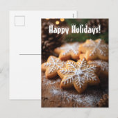 Prettige feestdagen Met sneeuwvlokvormige koekjes (Voorkant / Achterkant)