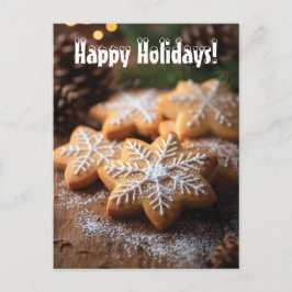 Prettige feestdagen Met sneeuwvlokvormige koekjes