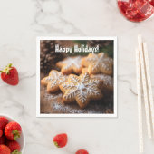 Prettige feestdagen Met sneeuwvlokvormige koekjes Servet (Insitu)