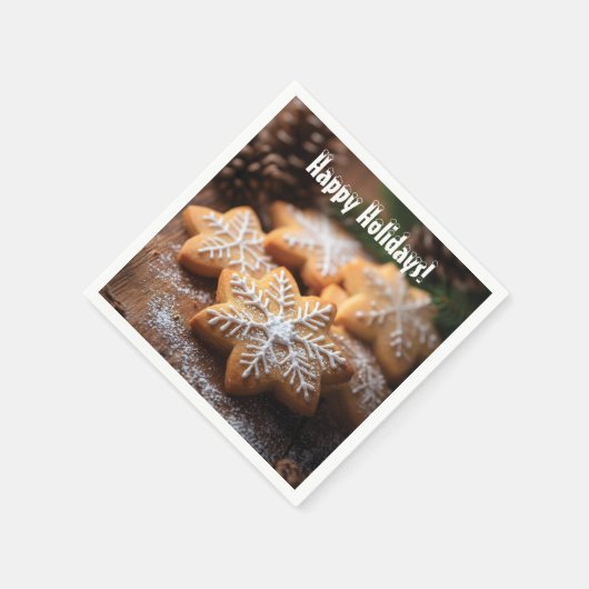 Prettige feestdagen Met sneeuwvlokvormige koekjes Servet (Hoek)