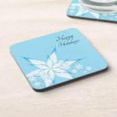 prettige feestdagen met Snowflake Art Bier Onderzetter (Linkerzijde)