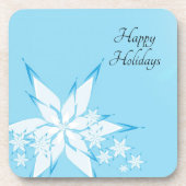 prettige feestdagen met Snowflake Art Bier Onderzetter (Voorkant)