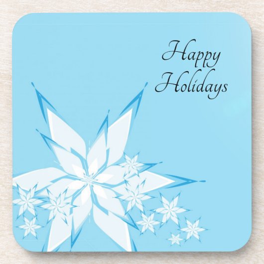 prettige feestdagen met Snowflake Art Bier Onderzetter (Voorkant)
