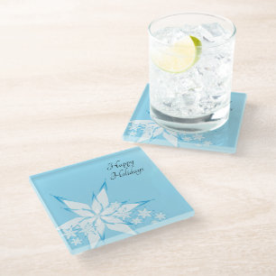 prettige feestdagen met Snowflake Art Glazen Onderzetter
