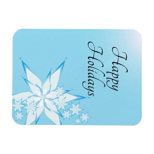 prettige feestdagen met Snowflake Art Magneet (Horizontaal)
