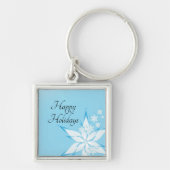 prettige feestdagen met Snowflake Art Sleutelhanger (Voorkant)