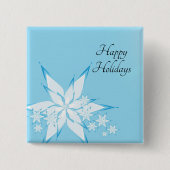 prettige feestdagen met Snowflake Art Vierkante Button 5,1 Cm (Voorkant)
