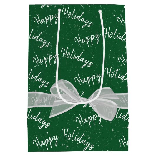 prettige feestdagen met Snowflakes Medium Cadeauzakje (Achterkant)