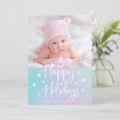 prettige feestdagen met sterren | Trendy Multi Pho Feestdagenkaart (Staand voorkant)