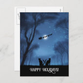 Prettige feestdagen Met twee katten en de kerstman (Voorkant / Achterkant)
