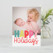 prettige feestdagen met wenskaart voor kerstfoto's kaart (Staand voorkant)