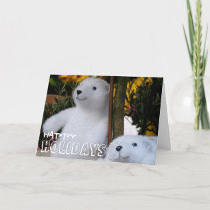 prettige feestdagen met White Teddy Bears - Greeti