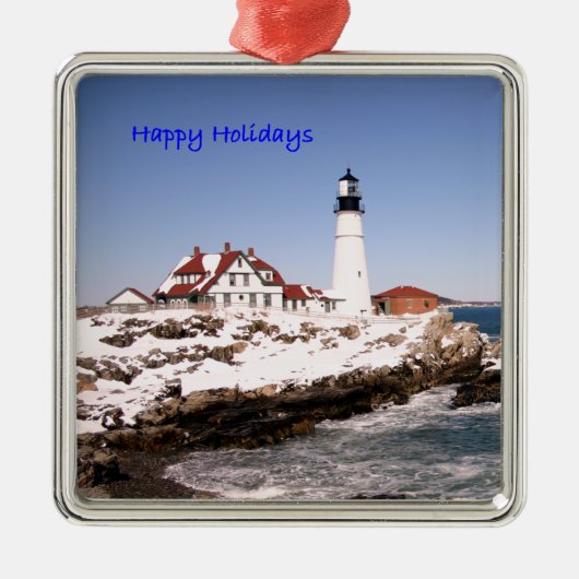 prettige feestdagen metalen ornament (Voorkant)