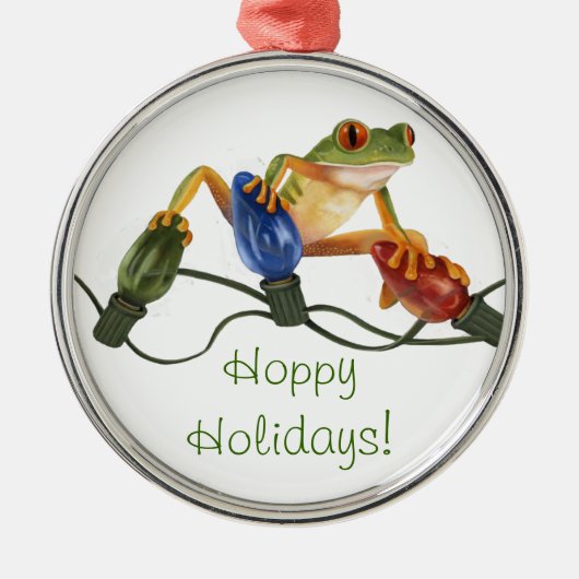 prettige feestdagen metalen ornament (Voorkant)