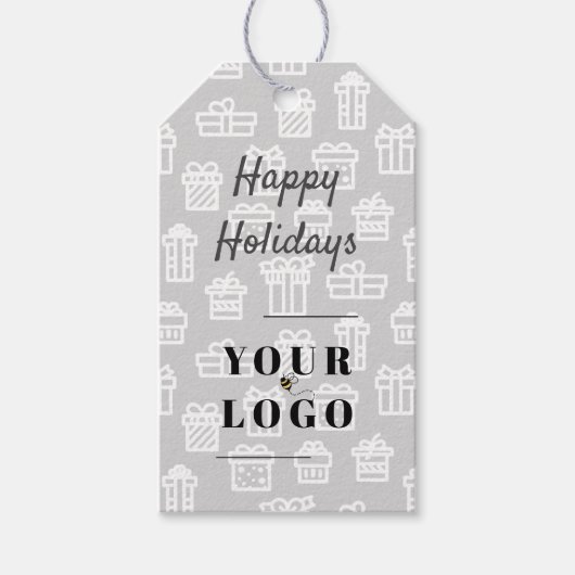 prettige feestdagen Mijn aangepaste Logo bedrijfsp Cadeaulabel (Voorkant)