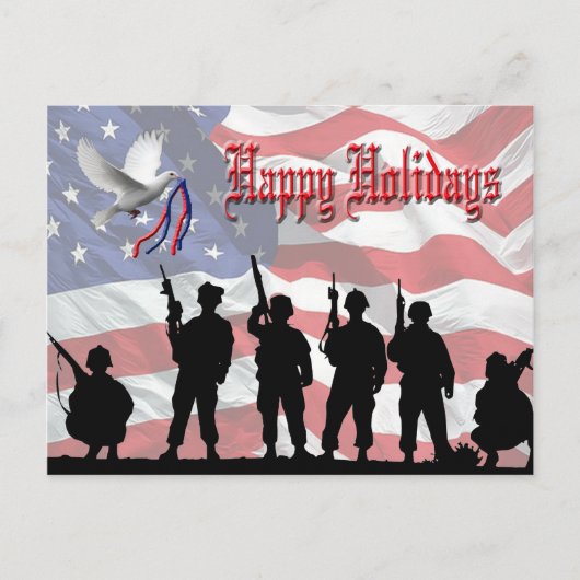 Prettige feestdagen Militair Briefkaart (Voorkant)