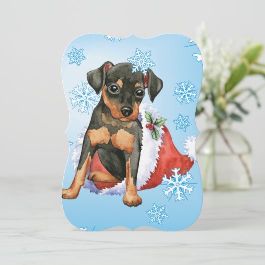 prettige feestdagen Min Pin Feestdagenkaart (Staand voorkant)