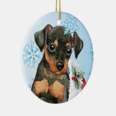 prettige feestdagen Min Pin Keramisch Ornament (Rechts)