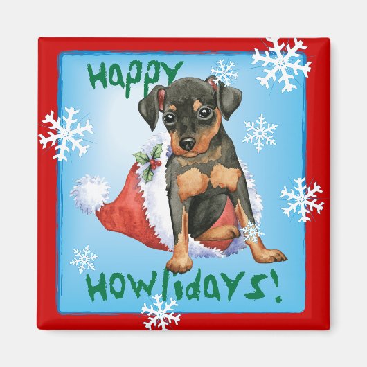 prettige feestdagen Min Pin Magneet (Voorkant)