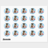 prettige feestdagen Min Pin Ronde Sticker (Vel)