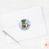 prettige feestdagen Min Pin Ronde Sticker (Envelop)