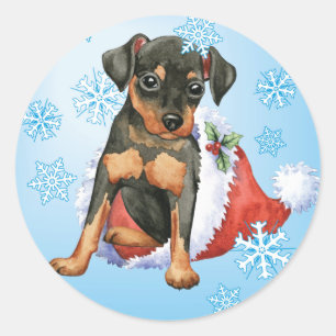 prettige feestdagen Min Pin Ronde Sticker