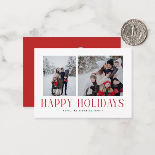 PRETTIGE FEESTDAGEN MINI Modern & Minimal Notitiekaartje (Voorkant / Achterkant in situ)