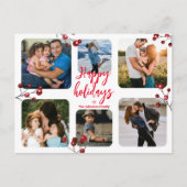 prettige feestdagen minimaal 6 foto's collage briefkaart (Voorkant)