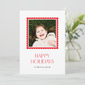 Prettige feestdagen Minimaal eenvoudige rode scalp Feestdagenkaart (Staand voorkant)