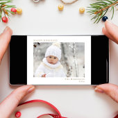 Prettige feestdagen Minimaal Foto Wit Goud Kerst Kaart