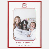 Prettige feestdagen Minimaal rood en wit Magneet (Voorkant)