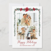 Prettige feestdagen Minimal Greenery Garland Feestdagenkaart (Voorkant)