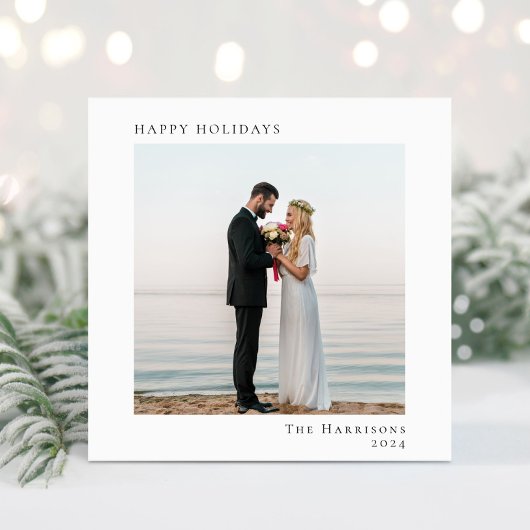 Prettige feestdagen Minimale moderne kerstfoto Feestdagenkaart