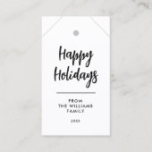 PRETTIGE FEESTDAGEN MINIMALE NAAM DIY KERSTCADEAU  VISITEKAARTJE (Voorkant)