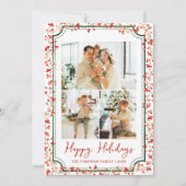 Prettige feestdagen Minimale winterbessen Feestdagenkaart (Voorkant)