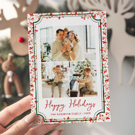 Prettige feestdagen Minimale winterbessen Feestdagenkaart