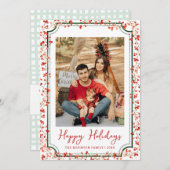 Prettige feestdagen Minimale winterbessen Feestdagenkaart (Voorkant / Achterkant)