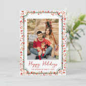 Prettige feestdagen Minimale winterbessen Feestdagenkaart (Staand voorkant)