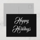 prettige feestdagen Minimale zwarte kerst Briefkaart (Voorkant / Achterkant)