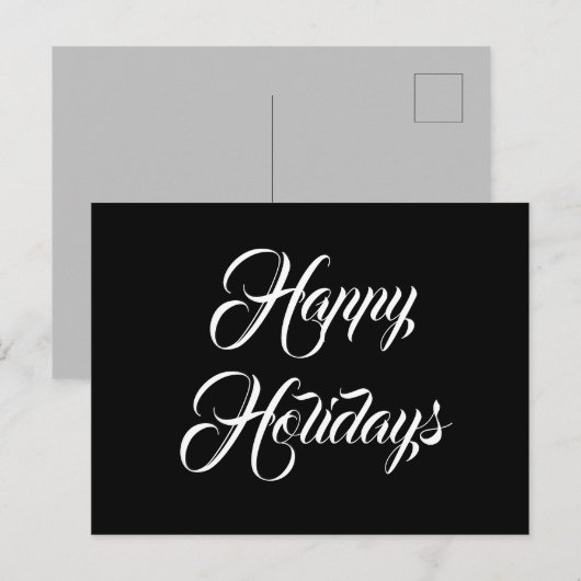 prettige feestdagen Minimale zwarte kerst Briefkaart (Voorkant / Achterkant)