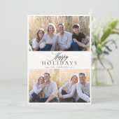 Prettige feestdagen Minimalist 3 Foto Feestdagenkaart (Staand voorkant)