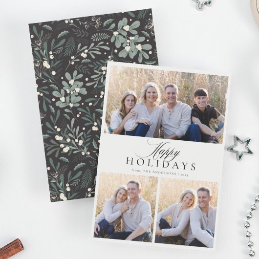 Prettige feestdagen Minimalist 3 Foto Feestdagenkaart