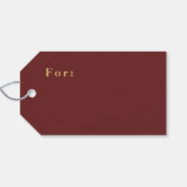 Prettige feestdagen Minimalist Classic Rode cadeau Cadeaulabel (Achterkant Horizontaal)