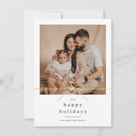 Prettige feestdagen Minimalist gouden boog kerst f Feestdagenkaart (Voorkant)