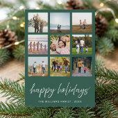 Prettige feestdagen Minimalist Script 9 Fotocollag Feestdagenkaart