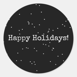 Prettige feestdagen ₩ Minimalist voor zwart-wit Ronde Sticker