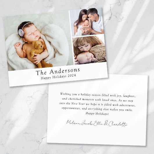 Prettige feestdagen Minimalistisch 3 foto Feestdagenkaart