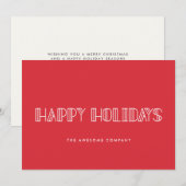 prettige feestdagen minimalistisch bedrijf feestdagenkaart (Voorkant / Achterkant)