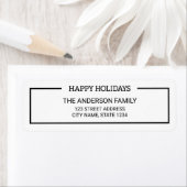 Prettige feestdagen Minimalistisch en zwart Etiket (Insitu)