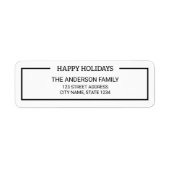 Prettige feestdagen Minimalistisch en zwart Etiket (Voorkant)